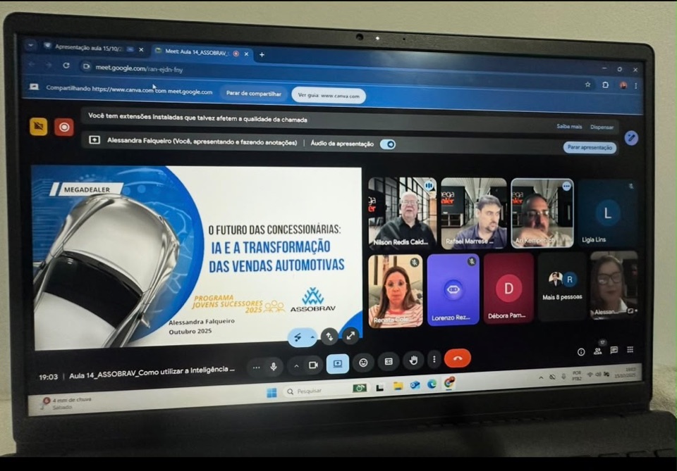 Apresentação sobre IA e transformação das vendas automotivas para a ASSOBRAV